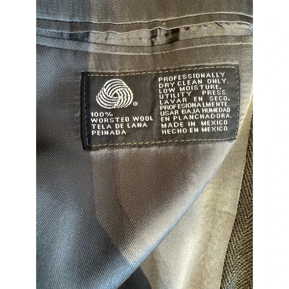 J.T.‎ Beckett Blazer 42R Gray Herringbone Wool Double Breasted Made Mexico